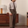 Retro Mens Tweed Suit Pants Herringbone Dress Pants Casual Regular Fit Wool Trousers(Hunt Green, 32W x 32L) view 2