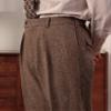 Retro Mens Tweed Suit Pants Herringbone Dress Pants Casual Regular Fit Wool Trousers(Hunt Green, 32W x 32L) view 4
