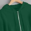 Women's Crop Tops Zip Up Hoodies Teen Girls Fall Jacket Casual Workout Long Sleeve Cropped Sweatshirts Y2K Clothes Dark Green view 4