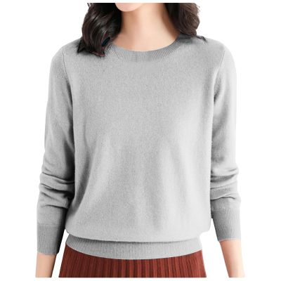 Sweaters for Women Crew Neck Base Layer Sweater Wool Shirt