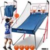 BAGAIL Basketball Arcade Game, Electronic Basketball Shooting Game with 8 Game Modes, Arcade Sounds, Foldable Frame, 4 Balls, Inflation Pump, Ideal Indoor Sport Games for All Players - Dual Shots view 1