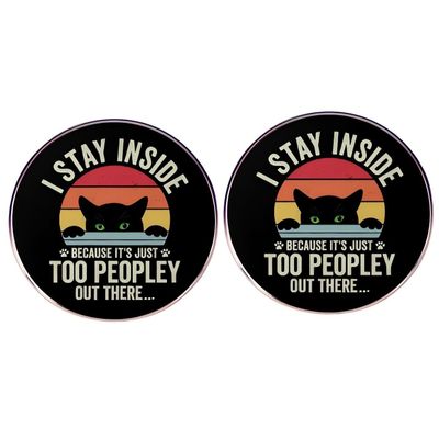 2 Society Fear Pins, I STAY INSIDE BECAUSE IT'S JUST TOO PEOPLE OUT THERE Alloy Lapel Pins, Clothes Backpack Accessories
