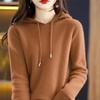 QARMAX Sweater Hoodies for Women Fall Winter Cashmere Hooded Sweater Wool Pullovers Long Sleeve Knitting Stretch Sweater (D,M) view 2