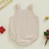 GOOCHEER Newborn Baby Girl Boy Christmas Outfit Gingerbread Man Sleeveless Suspender Overalls Romper Winter Clothes (Khaki, 12-18 Months) view 3