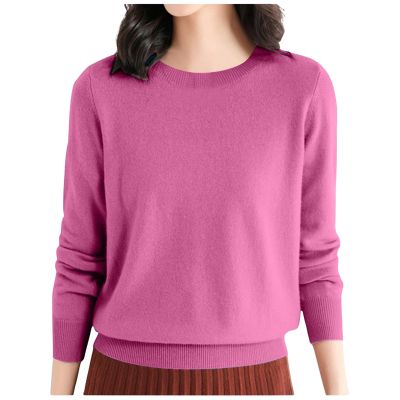 Sweaters for Women Merino Wool Shirt Long Sleeve Crew Neck Travel Hiking Tee Base Layer Sweater Pullover Tops A17pink,Small