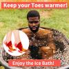 2 Pairs Ice Bath Toe Socks, Cold Plunge Toe Covers, Ice Bath Toe Booties Cold Plunge Toe Booties, Cold Plunge Tub Accessories, Reusable Neoprene Toe Warmers for Cold Plunge at Home M-Red view 4