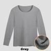 Ouruikia Men's Thermal Underwear Tops Fleece Lined Thermal Shirts Undershirt Crew Top Base Layer Shirt Grey XL view 2