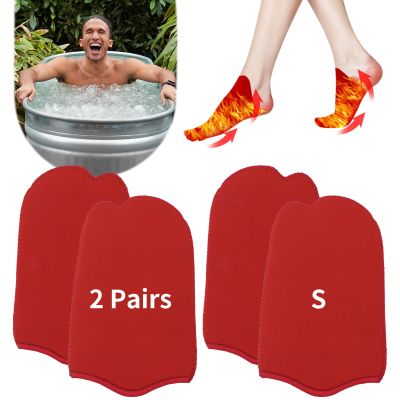 2 Pairs Ice Bath Toe Socks, Cold Plunge Toe Covers, Ice Bath Toe Booties Cold Plunge Toe Booties, Cold Plunge Tub Accessories, Reusable Neoprene Toe Warmers for Cold Plunge at Home S-Red