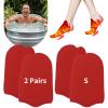 2 Pairs Ice Bath Toe Socks, Cold Plunge Toe Covers, Ice Bath Toe Booties Cold Plunge Toe Booties, Cold Plunge Tub Accessories, Reusable Neoprene Toe Warmers for Cold Plunge at Home S-Red view 1