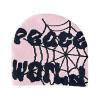 2THESTARS Y2K Beanie Hat for Men & Women Trendy Soft Stretchable Winter Cap, Spider Design Cold Knit Weather Accessory - Pink view 1
