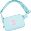 Christmas Birthday Gifts for Women,Fanny Pack for Kids Teens,Crossbody Bag for Girls,Initial Waist Packs for Sister Daughter,Belt Bag Trendy Preppy Stuff,Blue C view 1