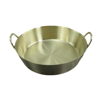 IGRIXLSD 1PC Stainless Steel Tableware, Lightweight And Portable Korean Round Plate Suitable For Home Or Outdoor Camping(M Gold)