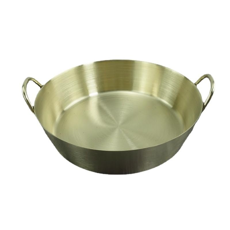 IGRIXLSD 1PC Stainless Steel Tableware, Lightweight And Portable Korean Round Plate Suitable For Home Or Outdoor Camping(M Gold)