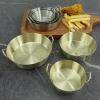 IGRIXLSD 1PC Stainless Steel Tableware, Lightweight And Portable Korean Round Plate Suitable For Home Or Outdoor Camping(M Gold) view 4