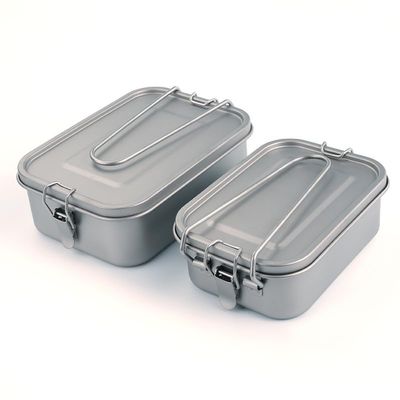 IGRIXLSD 2PCS Pure Titanium Lunch Box, Square Portable Sealed Bento Box Suitable For Outdoor Camping(800ml)