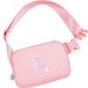 Christmas Birthday Gifts for Women,Fanny Pack for Kids Teens,Crossbody Bag for Girls,Initial Waist Packs for Sister Daughter,Belt Bag Trendy Preppy Stuff,Peach L view 1
