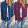 Women's Jacket with Zipper and Pockets,Womens Bomber Jacket Coat,Stand Collar Bomber Jacket Casual Long Sleeve Coat (Orange,5XL) view 3