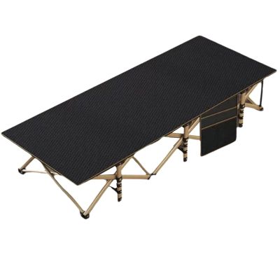 AoForce Foldable Bed with Thick Pad Oversize Cots for Sleeping Camping Bed Made of Iron Alloy Triangle Structure Support at The Bottom with Carry Bag(Black)