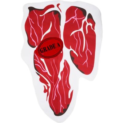 Vobumix Funny Steak Printed Costume Food Cosplay Outfit Halloween Party Play Jumpsuit Couple Dress Up Costume for Carnival Party