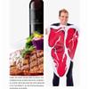Vobumix Funny Steak Printed Costume Food Cosplay Outfit Halloween Party Play Jumpsuit Couple Dress Up Costume for Carnival Party view 2