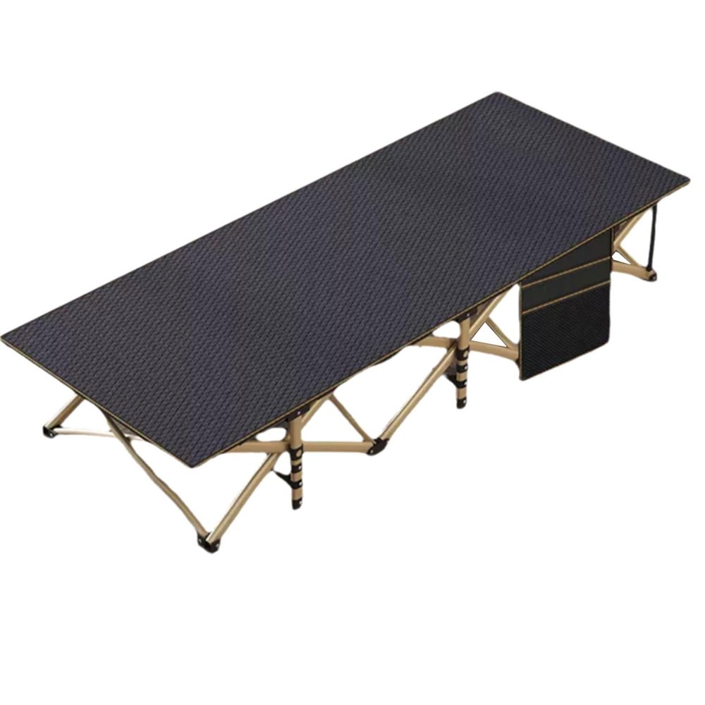 AoForce Foldable Bed with Thick Pad Oversize Cots for Sleeping Camping Bed Made of Iron Alloy Triangle Structure Support at The Bottom with Carry Bag(Gray)