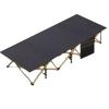 AoForce Foldable Bed with Thick Pad Oversize Cots for Sleeping Camping Bed Made of Iron Alloy Triangle Structure Support at The Bottom with Carry Bag(Gray) view 1