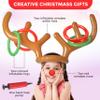 CircleCraft Inflatable Reindeer Antler Ring Toss Game Set  2025 Christmas Party Games for Families  Includes 2 Antler Hats, 10 Rings, Red Reindeer Noses, and Pump  Perfect for Holiday Fun view 2