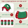 Abbylike 6 Pcs Christmas Holiday Santa Leg Wraps with Faux Fur Trim Holiday Santa Horse Hat All Purpose Santa Saddle Pad for Christmas Horse Costume Accessories (Classic Style, Red,Green) view 3