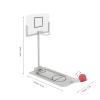 Miniature Basketball Hoop, Compact Size, Metal Construction, Foldable, Rebounding with Plastic Backboard for Desktop Ornament, Toy Game, Decompression view 3