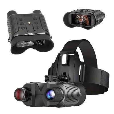 SKIOVEMI Head Mounted Night Vision Goggles with Head Strap and 32GB SD Card, Digital Infrared Night Vision Binoculars for Adults, 8X Digital Zoom