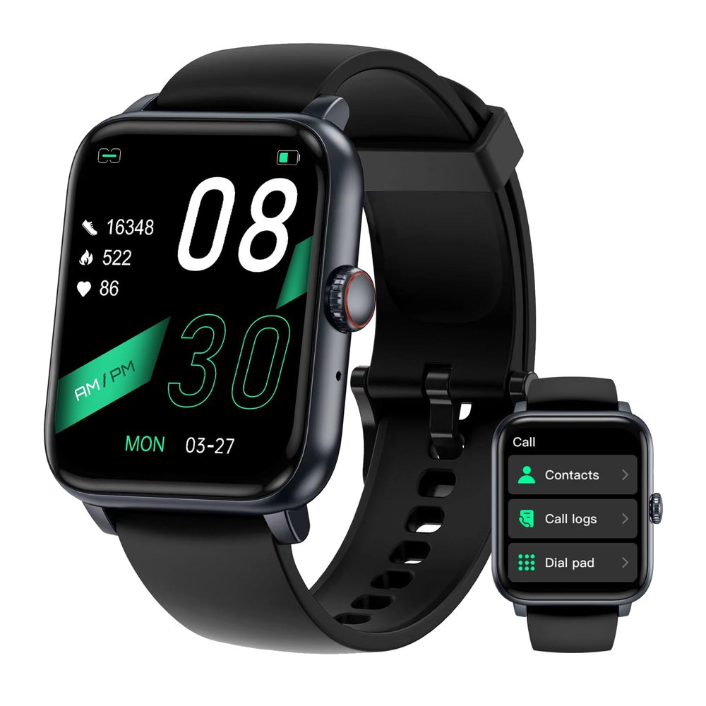 BENIO Fitness Tracker Answer/Make Calls/Voice Calls, 24/7 Heart Rate, Spo2, Sleep Tracker, 1.85" Smartwatch with 100 Sports Modes Activity Trackers, IP67 Waterproof Pedometer for Women Men