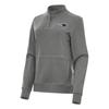 Antigua Women's Heather Black New England Patriots Crush Quarter-Zip Jacket view 1