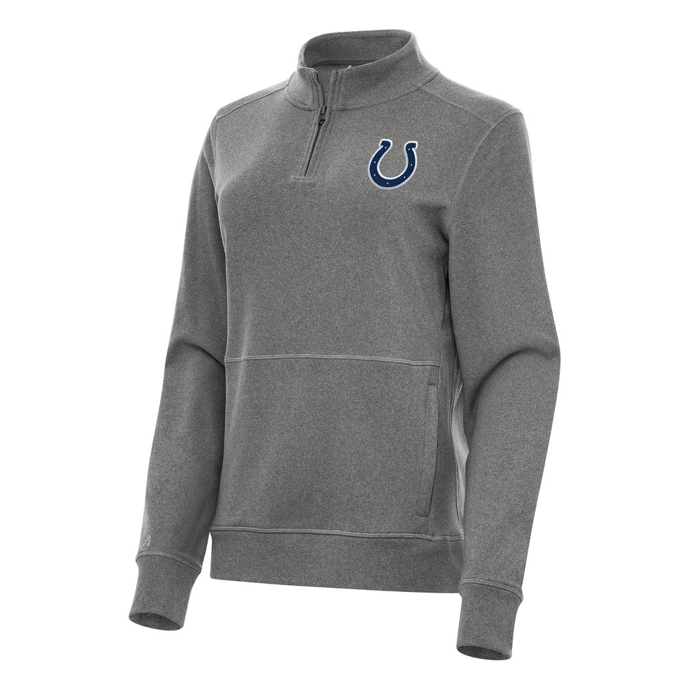 Antigua Women's Heather Black Indianapolis Colts Crush Quarter-Zip Jacket