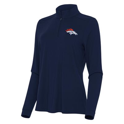 Antigua Women's Navy Denver Broncos Intent Quarter-Zip Sweatshirt