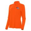 Antigua Women's Orange Denver Broncos Intent Quarter-Zip Sweatshirt view 1