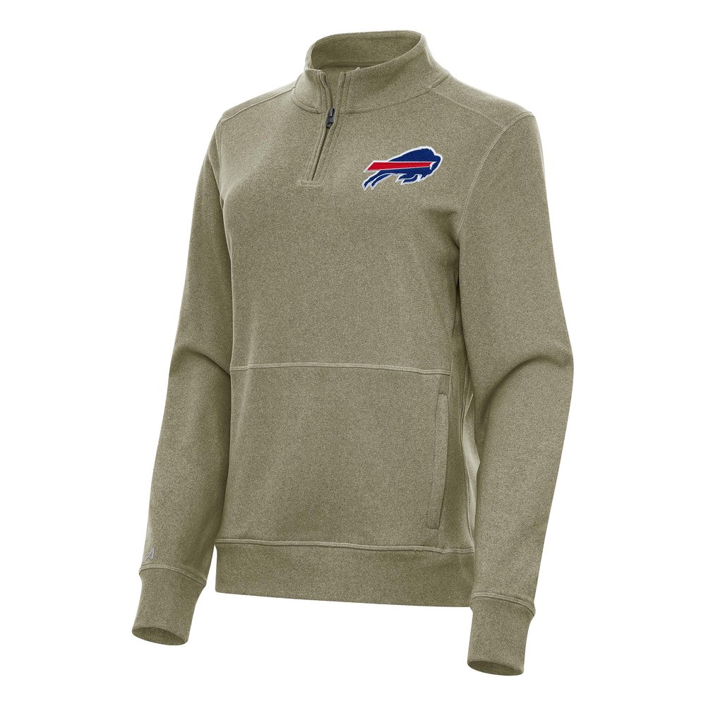 Antigua Women's Heather Olive Buffalo Bills Crush Quarter-Zip Jacket
