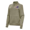 Antigua Women's Heather Olive Buffalo Bills Crush Quarter-Zip Jacket view 1