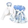 4-5T Toddler Girls Dress and Velvet Cardigan Sets Little Girls Casual Floral Print Fall Dresses Winter with Headband view 1