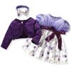 2-3T Toddler Girls Dress and Velvet Cardigan Sets Little Girls Casual Floral Print Fall Dresses Winter with Headband view 1