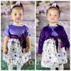 2-3T Toddler Girls Dress and Velvet Cardigan Sets Little Girls Casual Floral Print Fall Dresses Winter with Headband view 2