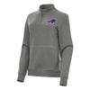 Antigua Women's Heather Black Buffalo Bills Crush Quarter-Zip Jacket view 1