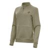 Antigua Women's Heather Olive Minnesota Vikings Crush Quarter-Zip Jacket view 1