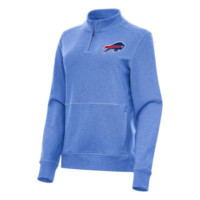 Antigua Women's Heather Royal Buffalo Bills Crush Quarter-Zip Jacket