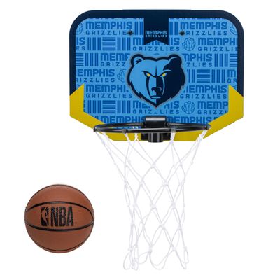 Franklin Sports NBA Memphis Grizzlies Mini Over the Door Basketball Hoop - Kids Indoor Mini Hoop with Ball - NBA Fan Shop Toy for Bedroom + Office - Over the Door Set