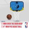 Franklin Sports NBA Memphis Grizzlies Mini Over the Door Basketball Hoop - Kids Indoor Mini Hoop with Ball - NBA Fan Shop Toy for Bedroom + Office - Over the Door Set view 2