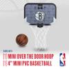 Franklin Sports NBA Brooklyn Nets Mini Over The Door Basketball Hoop - Kids Indoor Mini Hoop with Ball - NBA Fan Shop Toy for Bedroom + Office - Over The Door Set view 2