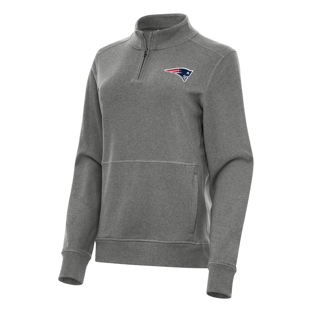 Antigua Women's Heather Black New England Patriots Crush Quarter-Zip Jacket