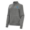 Antigua Women's Heather Black Detroit Lions Crush Quarter-Zip Jacket view 1