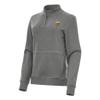 Antigua Women's Heather Black Minnesota Vikings Crush Quarter-Zip Jacket view 1