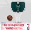 Franklin Sports NBA Milwaukee Bucks Mini Over the Door Basketball Hoop - Kids Indoor Mini Hoop with Ball - NBA Fan Shop Toy for Bedroom + Office - Over the Door Set view 2
